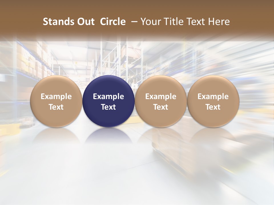 A Blurry Image Of A Warehouse Filled With Boxes PowerPoint Template