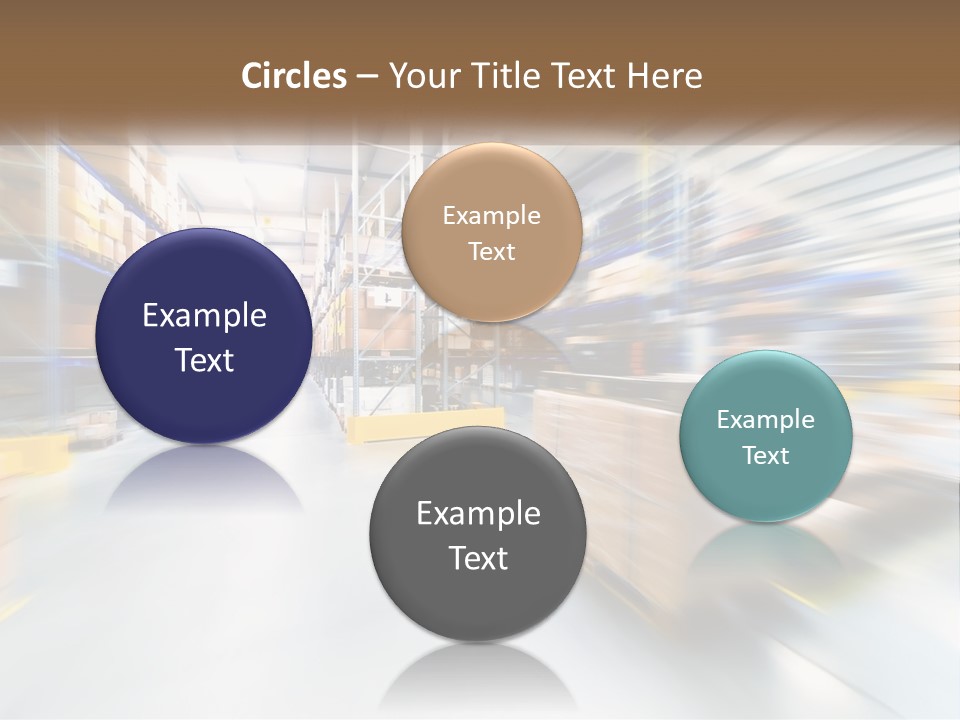 A Blurry Image Of A Warehouse Filled With Boxes PowerPoint Template