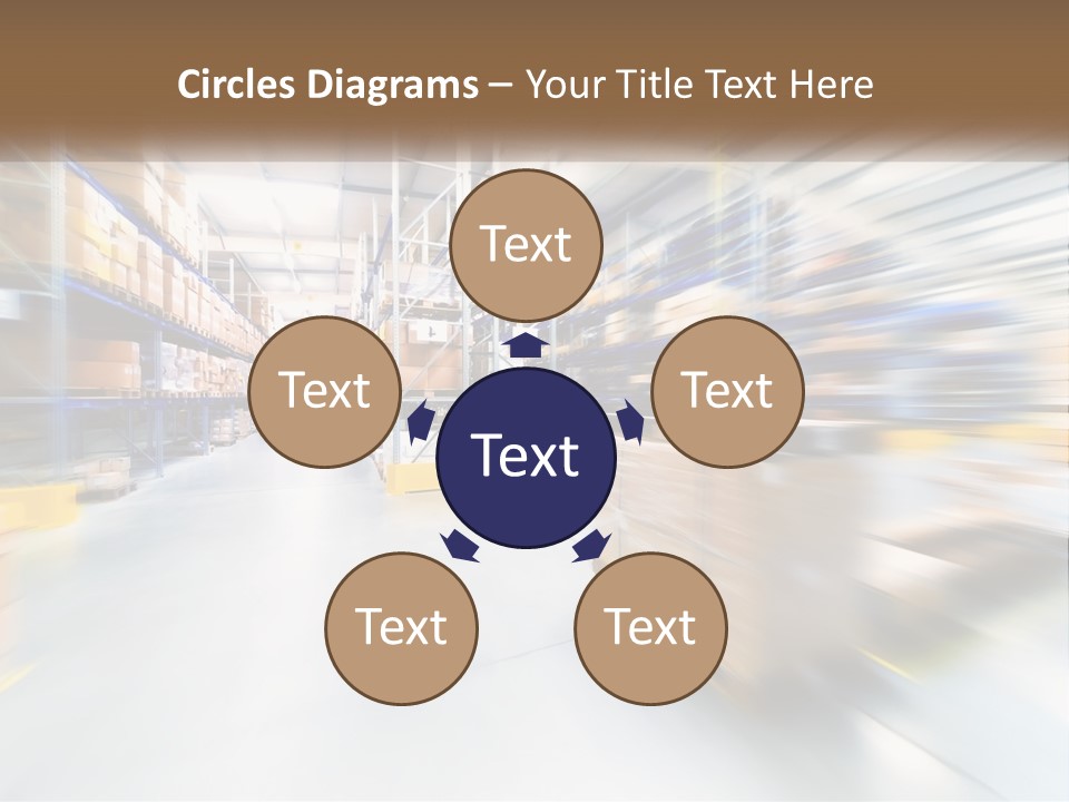 A Blurry Image Of A Warehouse Filled With Boxes PowerPoint Template
