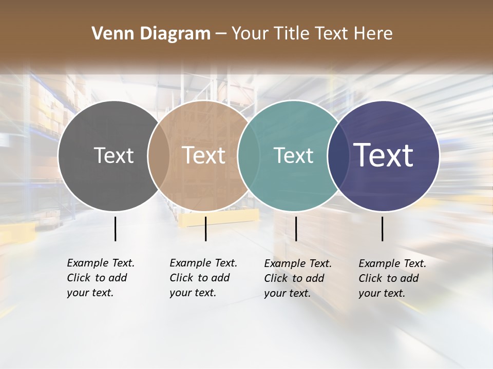 A Blurry Image Of A Warehouse Filled With Boxes PowerPoint Template