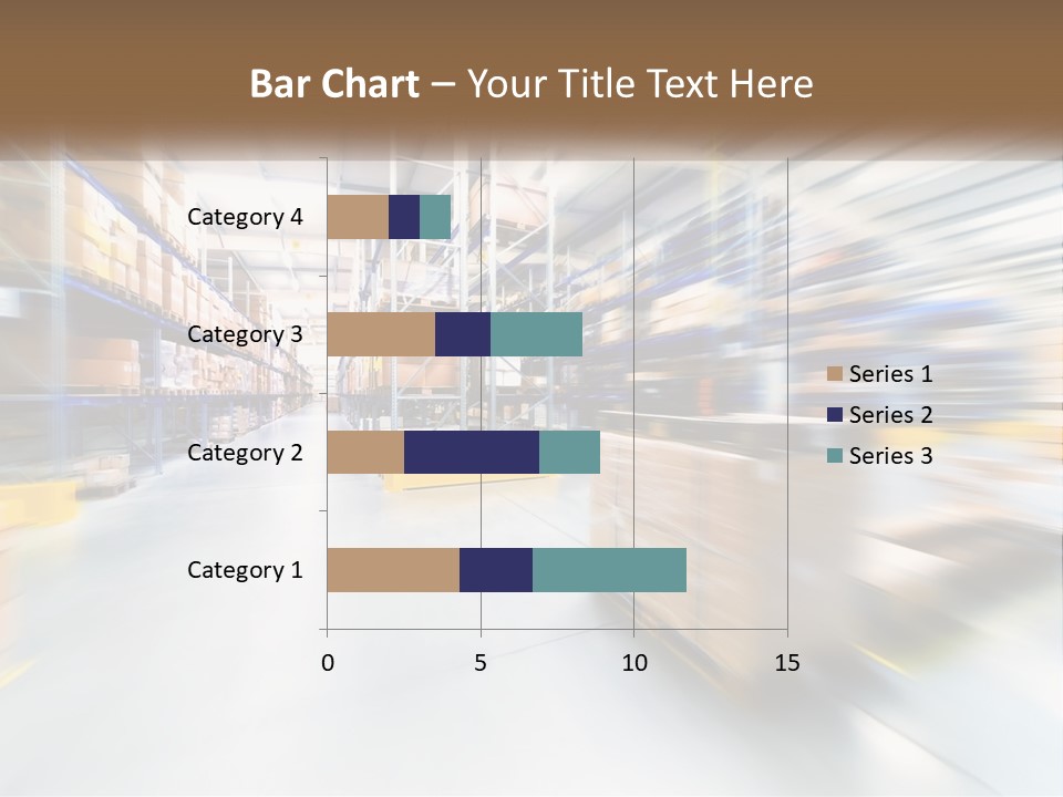 A Blurry Image Of A Warehouse Filled With Boxes PowerPoint Template