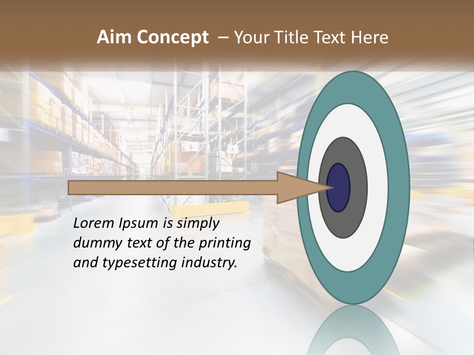 A Blurry Image Of A Warehouse Filled With Boxes PowerPoint Template
