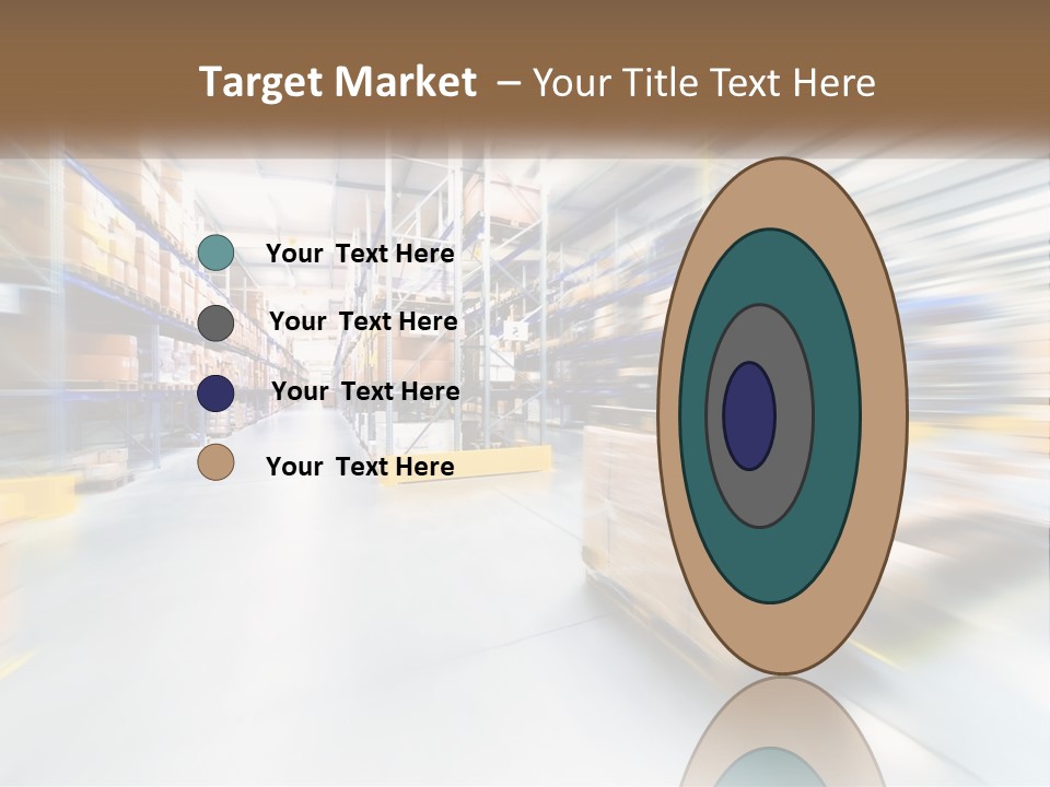 A Blurry Image Of A Warehouse Filled With Boxes PowerPoint Template