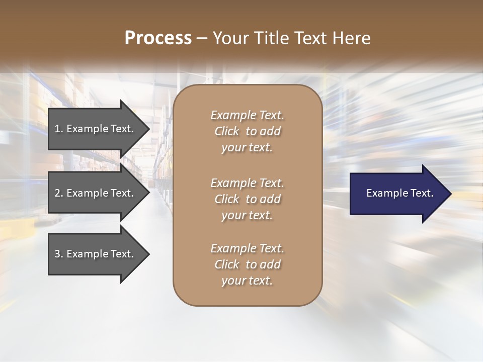 A Blurry Image Of A Warehouse Filled With Boxes PowerPoint Template