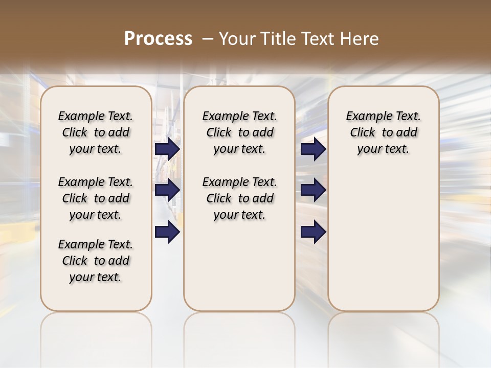 A Blurry Image Of A Warehouse Filled With Boxes PowerPoint Template