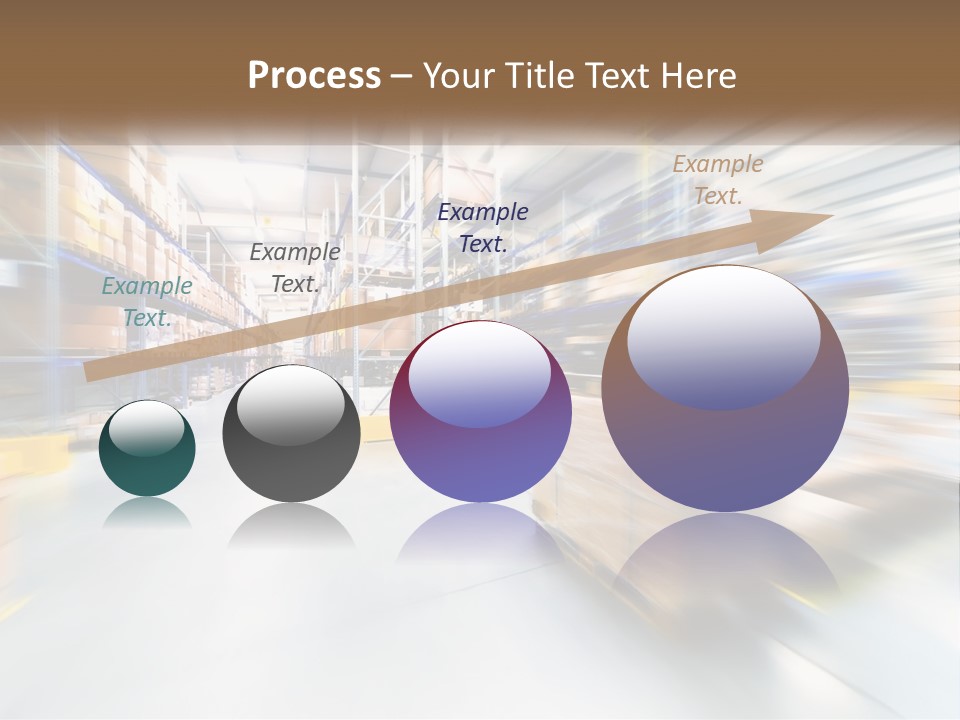 A Blurry Image Of A Warehouse Filled With Boxes PowerPoint Template