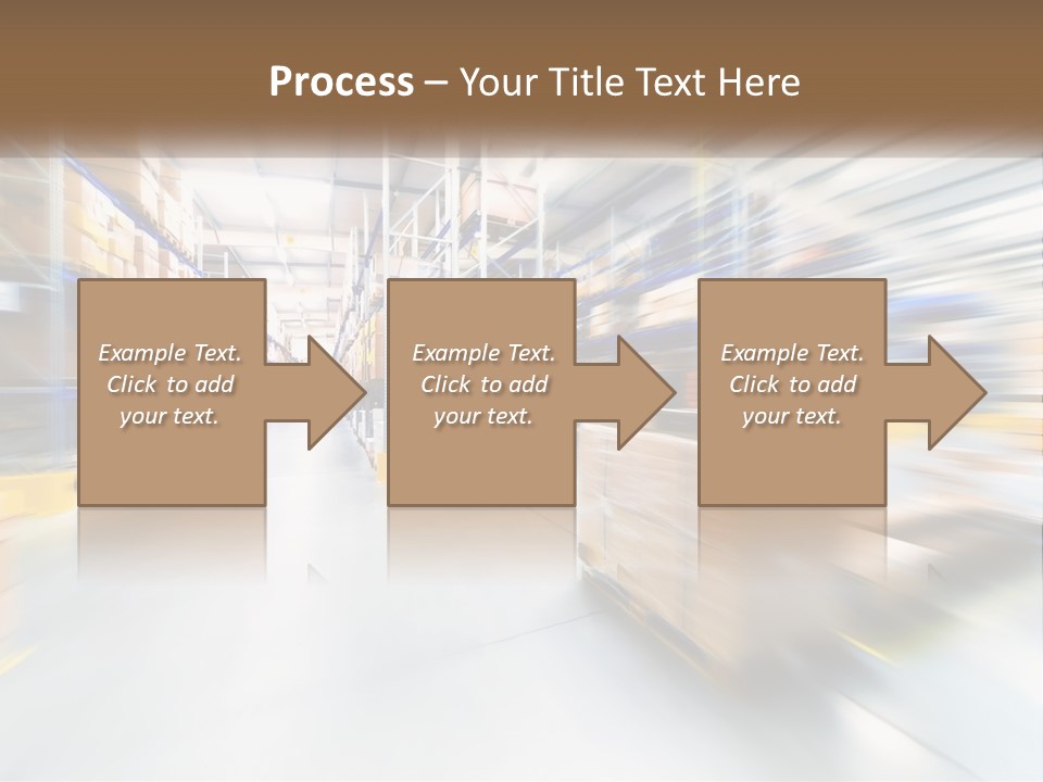 A Blurry Image Of A Warehouse Filled With Boxes PowerPoint Template
