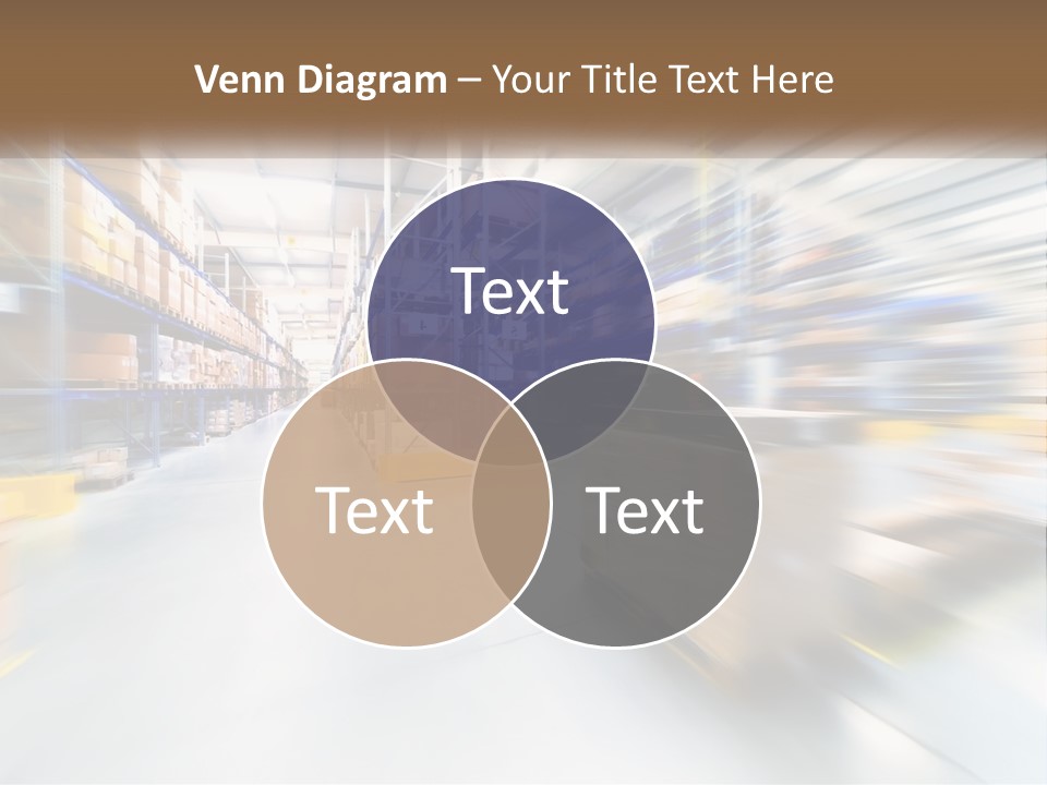A Blurry Image Of A Warehouse Filled With Boxes PowerPoint Template