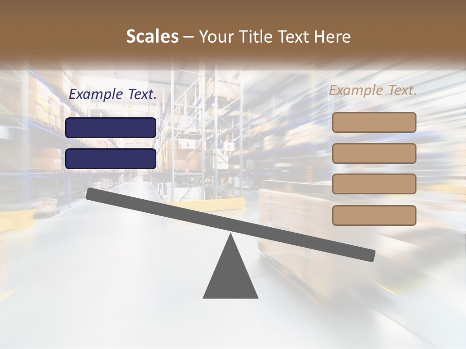 A Blurry Image Of A Warehouse Filled With Boxes PowerPoint Template