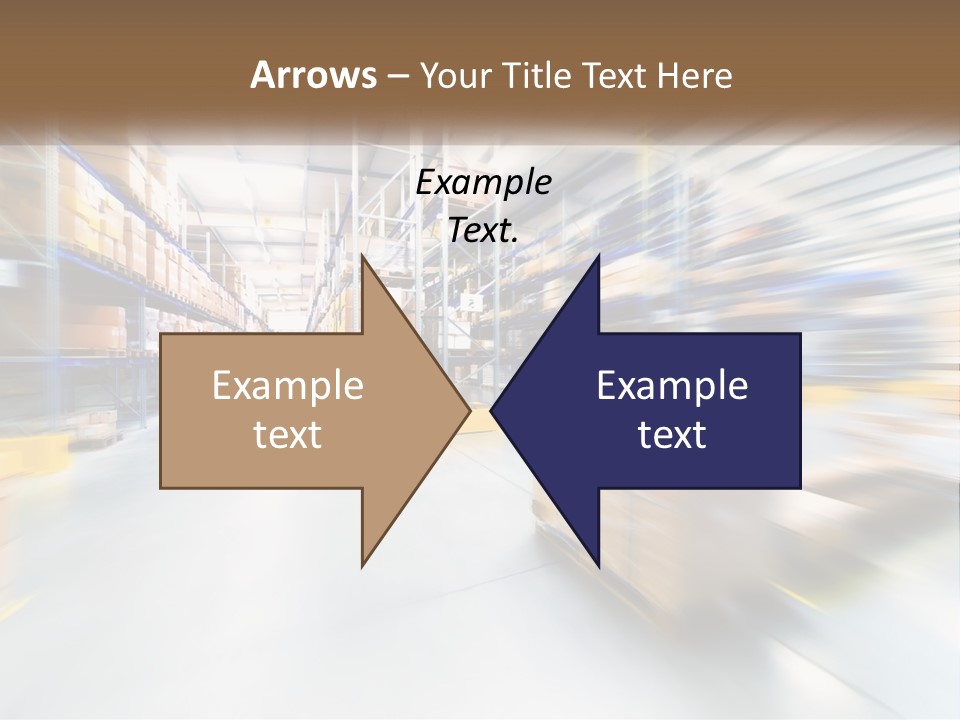 A Blurry Image Of A Warehouse Filled With Boxes PowerPoint Template