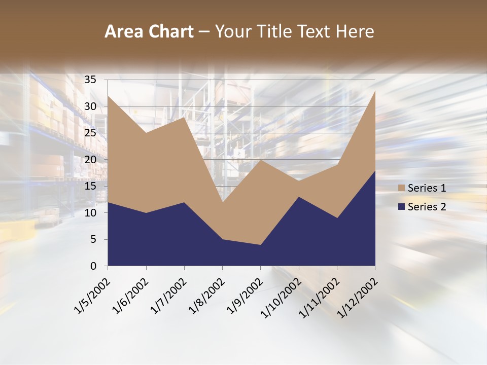 A Blurry Image Of A Warehouse Filled With Boxes PowerPoint Template