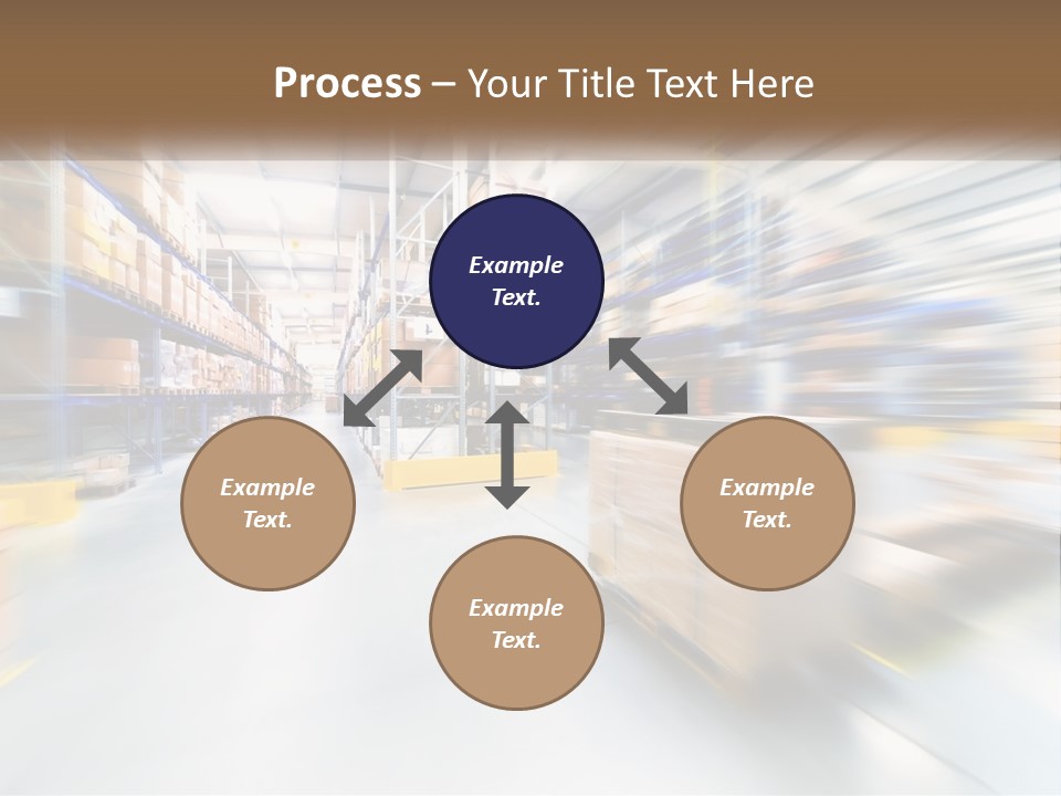A Blurry Image Of A Warehouse Filled With Boxes PowerPoint Template