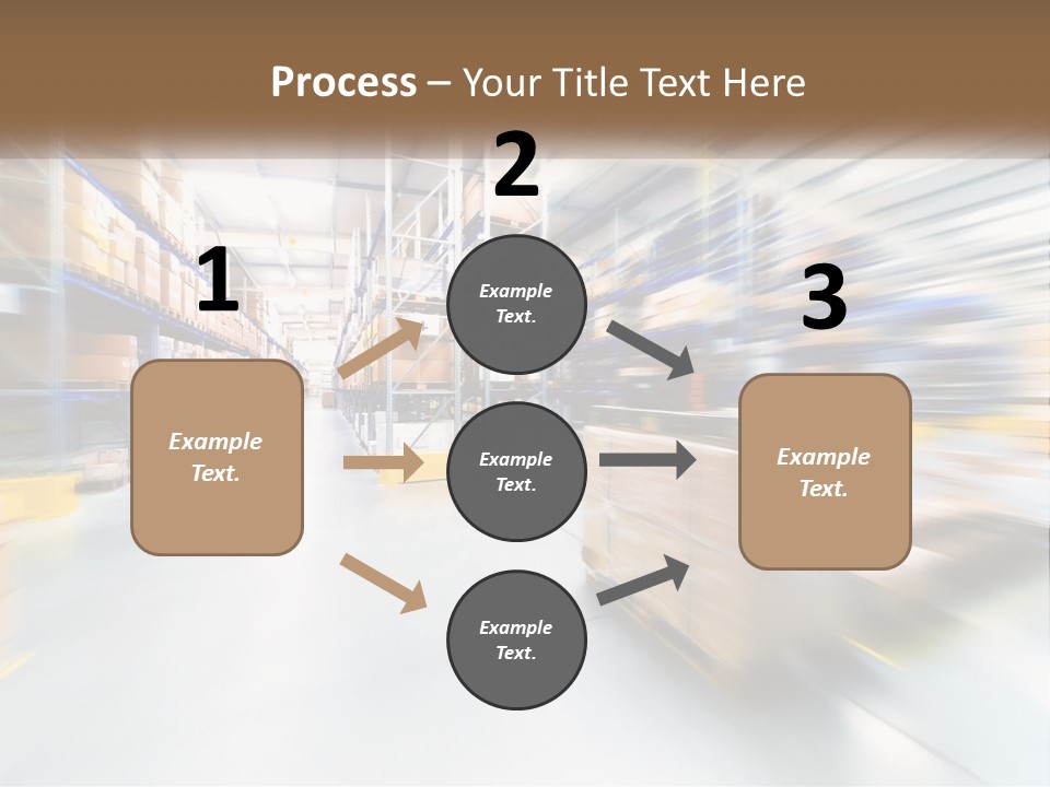 A Blurry Image Of A Warehouse Filled With Boxes PowerPoint Template
