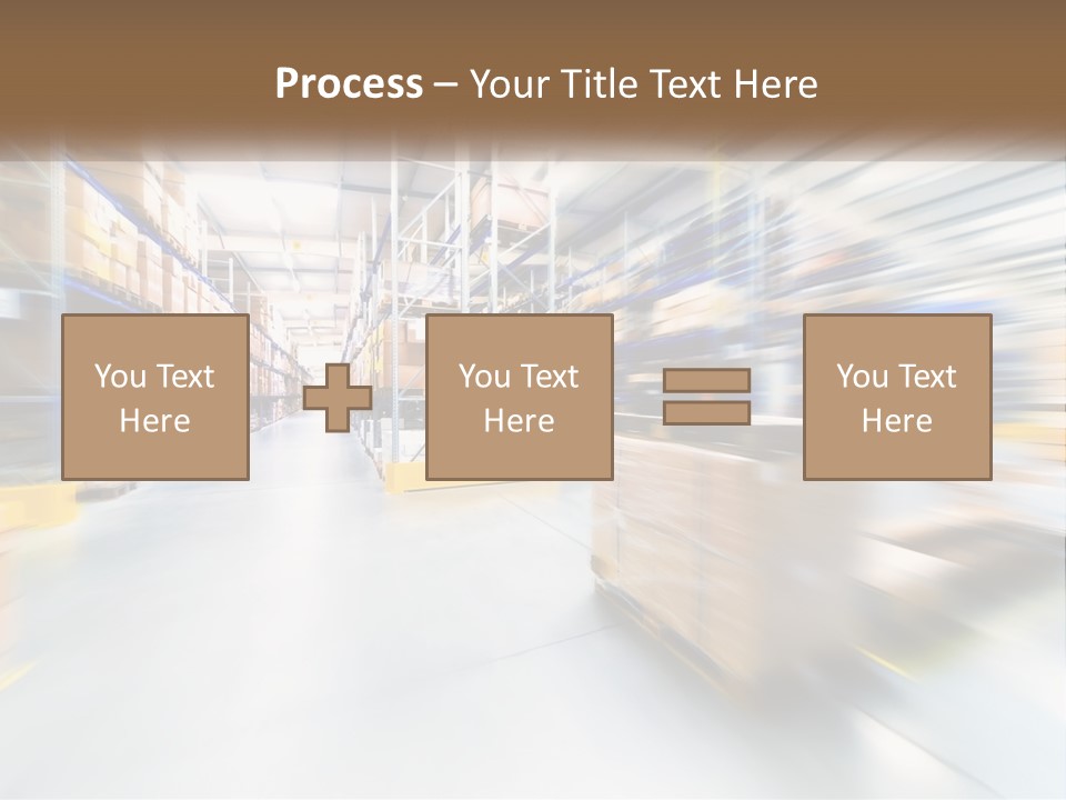A Blurry Image Of A Warehouse Filled With Boxes PowerPoint Template
