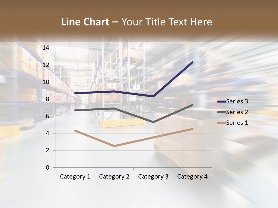 A Blurry Image Of A Warehouse Filled With Boxes PowerPoint Template