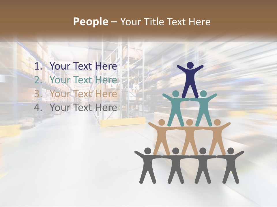 A Blurry Image Of A Warehouse Filled With Boxes PowerPoint Template