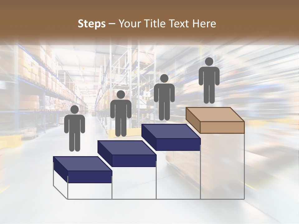 A Blurry Image Of A Warehouse Filled With Boxes PowerPoint Template
