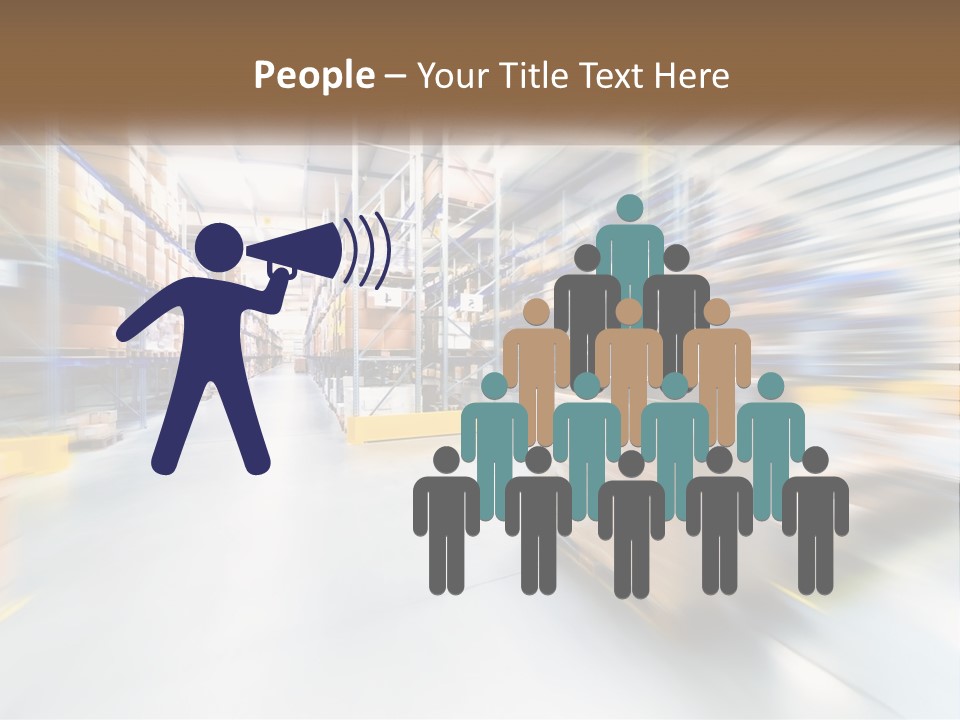 A Blurry Image Of A Warehouse Filled With Boxes PowerPoint Template