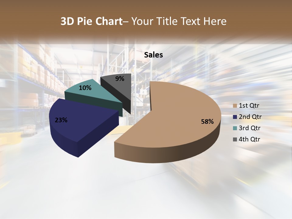A Blurry Image Of A Warehouse Filled With Boxes PowerPoint Template