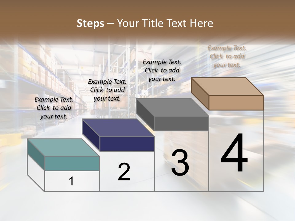 A Blurry Image Of A Warehouse Filled With Boxes PowerPoint Template