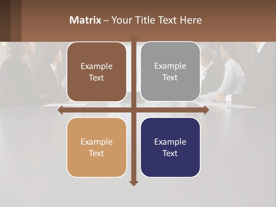 A Group Of People Sitting Around A Conference Table PowerPoint Template