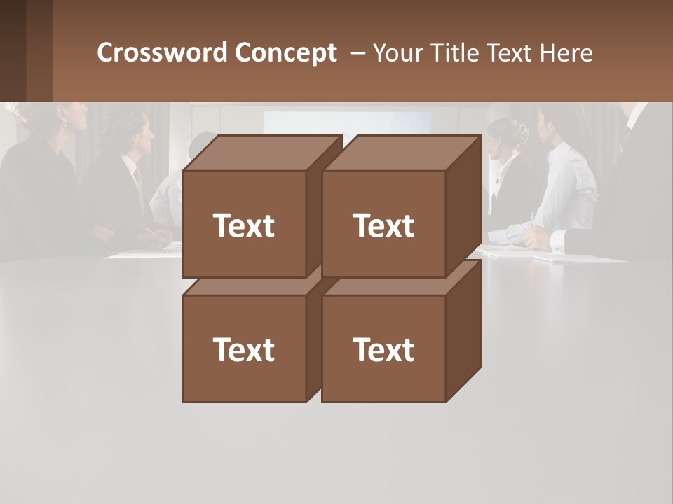 A Group Of People Sitting Around A Conference Table PowerPoint Template