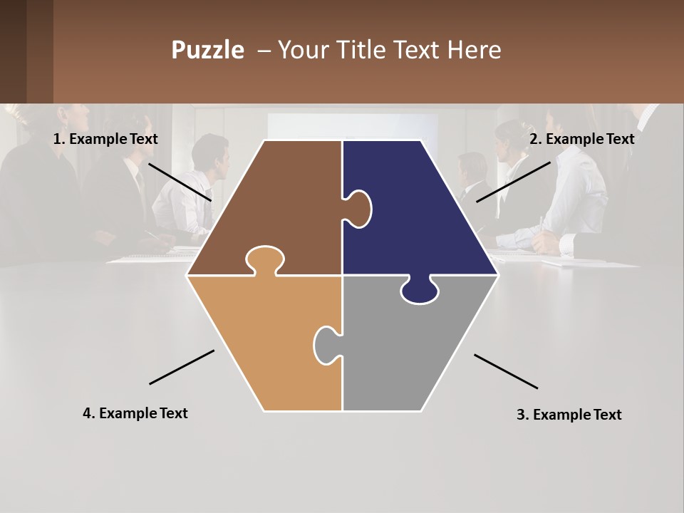 A Group Of People Sitting Around A Conference Table PowerPoint Template