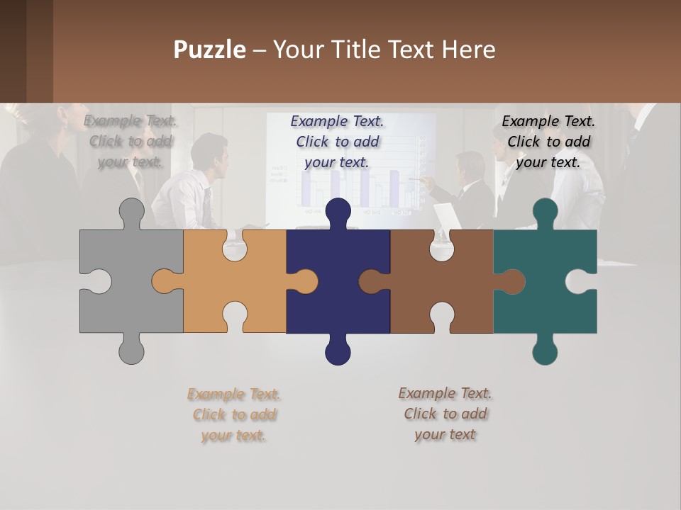 A Group Of People Sitting Around A Conference Table PowerPoint Template