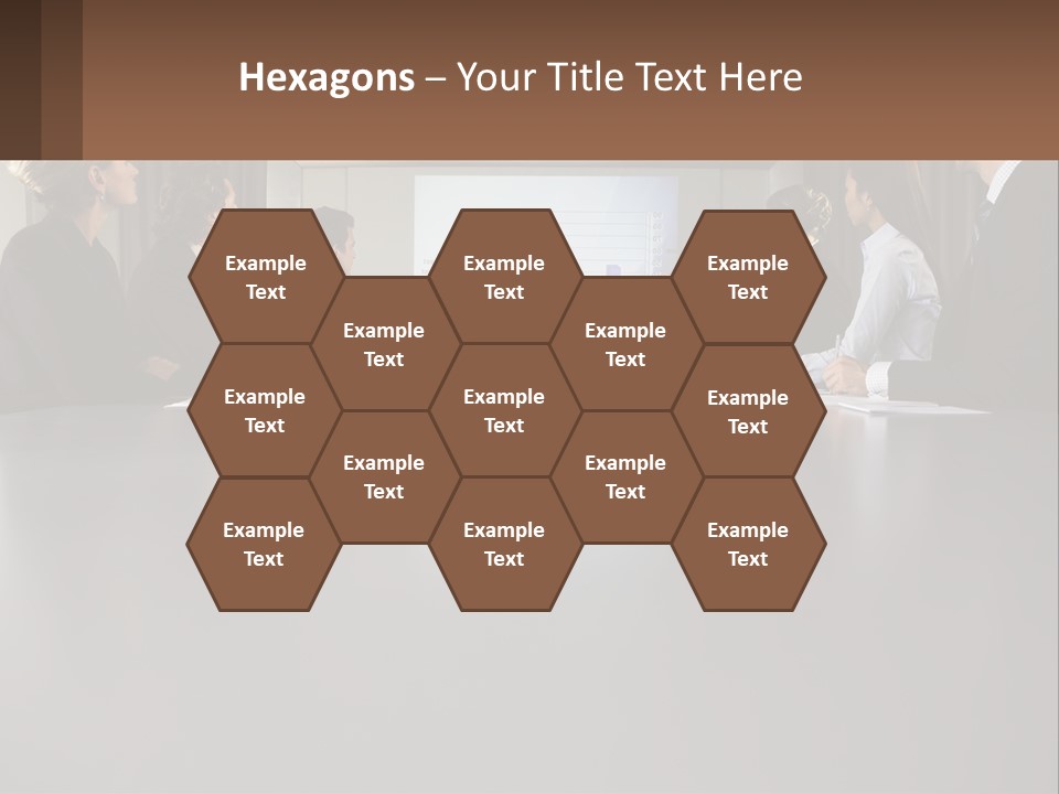 A Group Of People Sitting Around A Conference Table PowerPoint Template