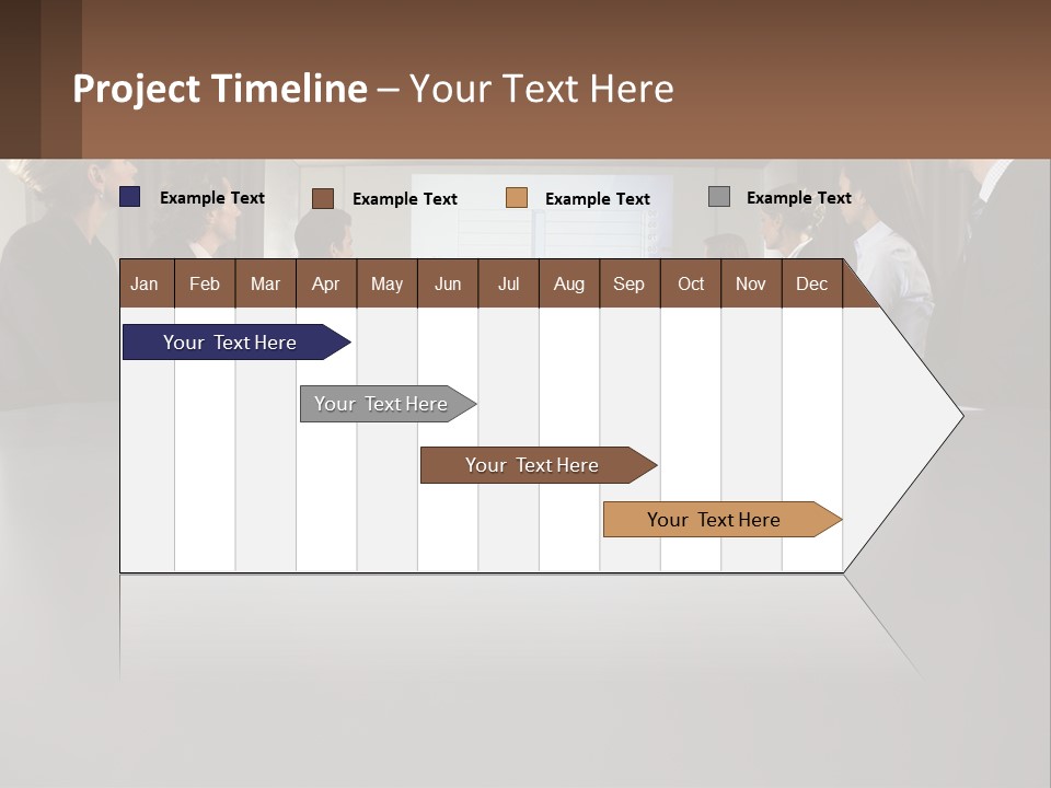 A Group Of People Sitting Around A Conference Table PowerPoint Template