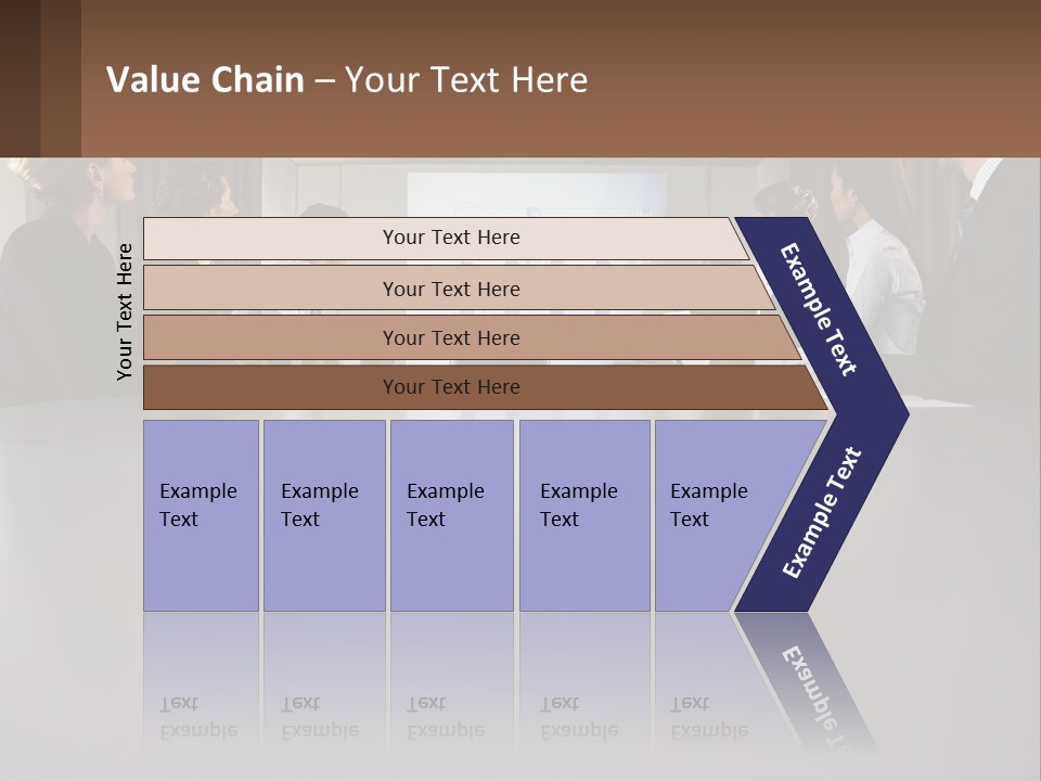 A Group Of People Sitting Around A Conference Table PowerPoint Template
