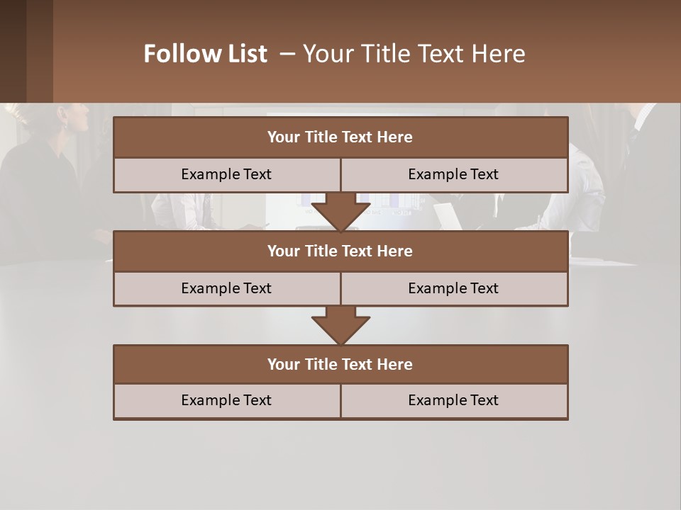 A Group Of People Sitting Around A Conference Table PowerPoint Template