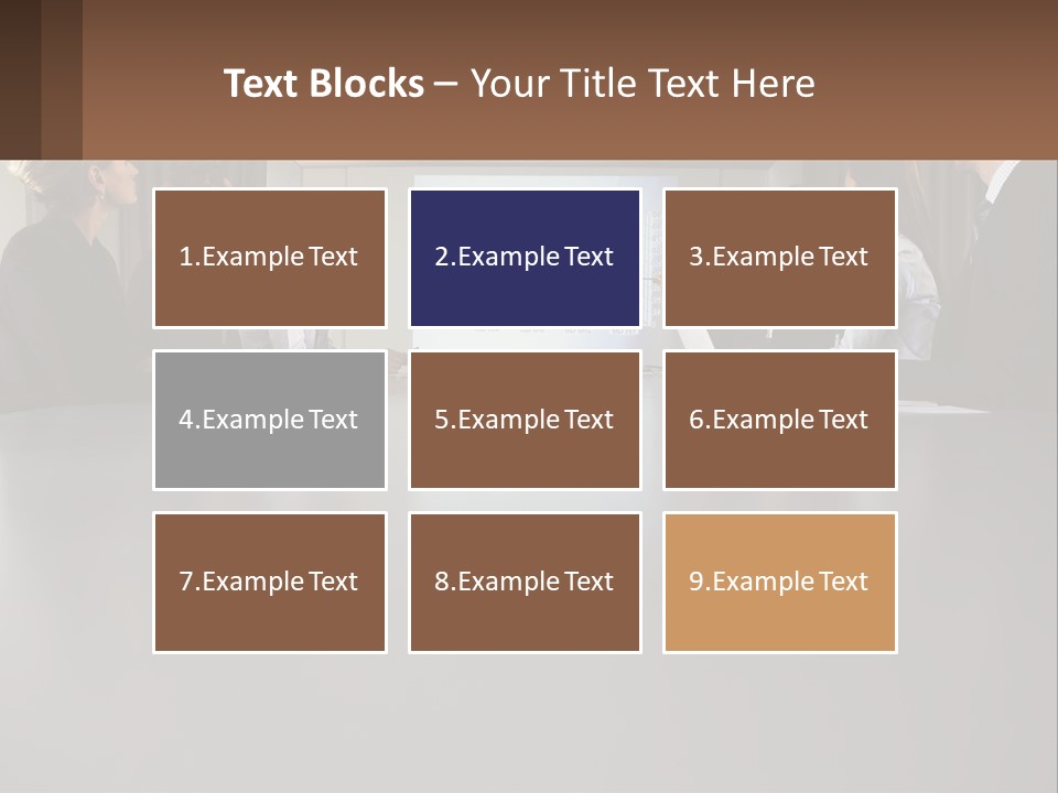 A Group Of People Sitting Around A Conference Table PowerPoint Template