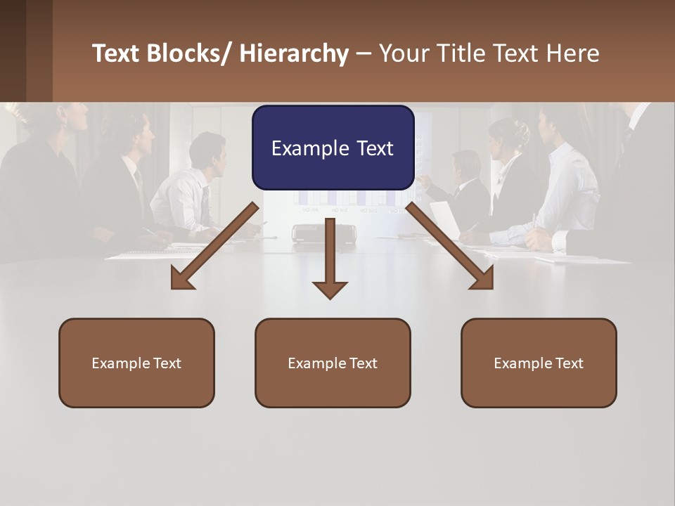 A Group Of People Sitting Around A Conference Table PowerPoint Template