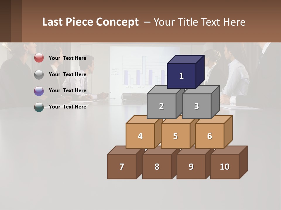 A Group Of People Sitting Around A Conference Table PowerPoint Template