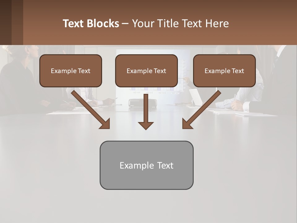 A Group Of People Sitting Around A Conference Table PowerPoint Template