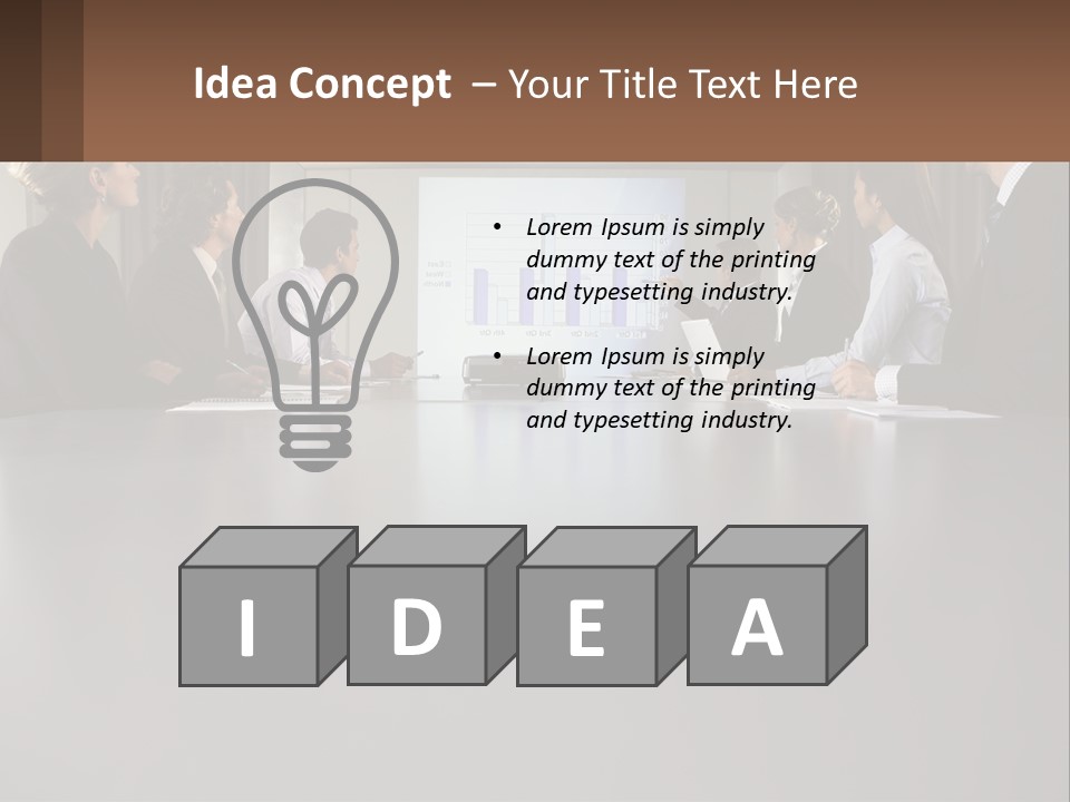 A Group Of People Sitting Around A Conference Table PowerPoint Template