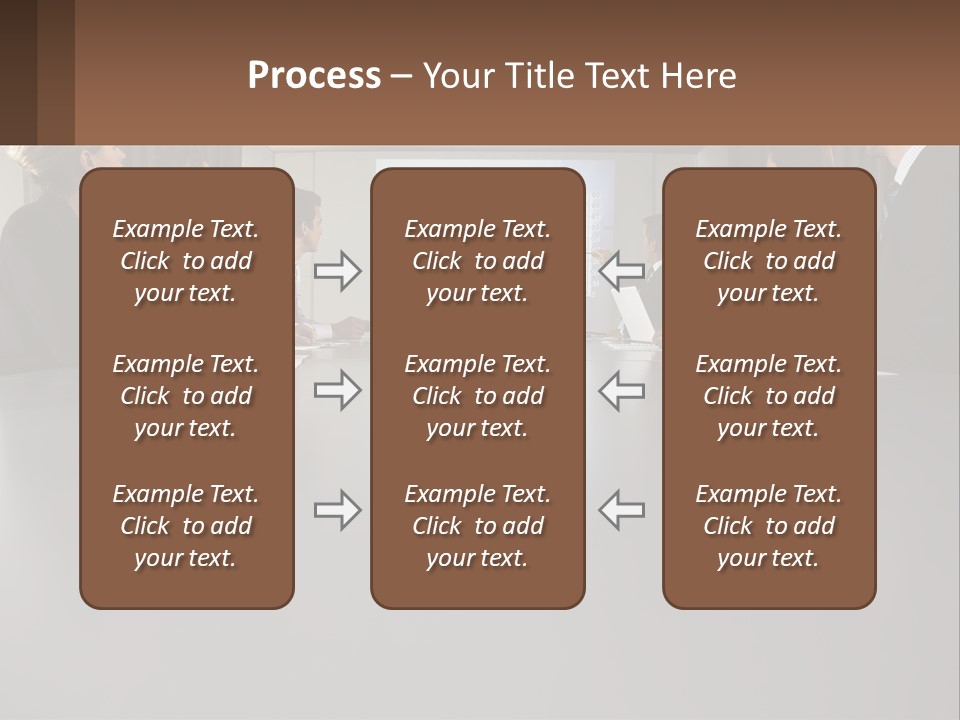 A Group Of People Sitting Around A Conference Table PowerPoint Template