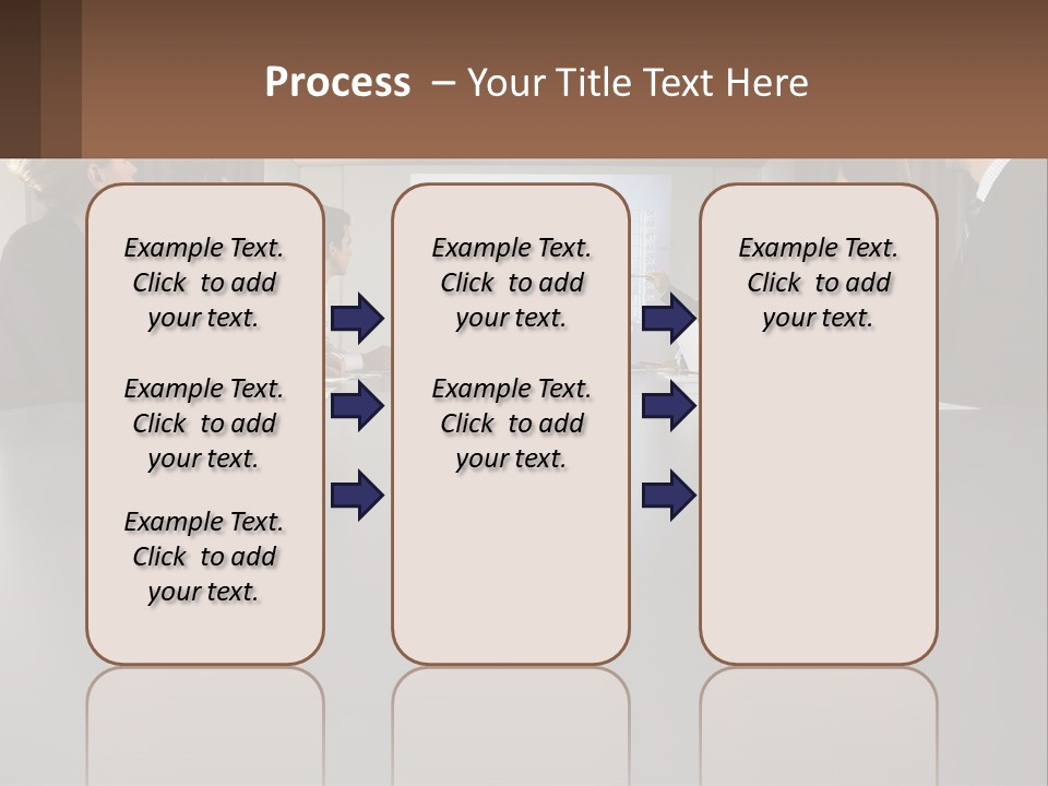 A Group Of People Sitting Around A Conference Table PowerPoint Template