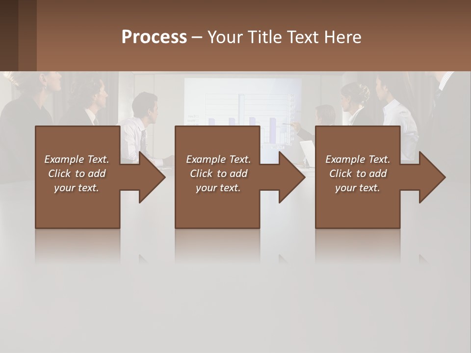 A Group Of People Sitting Around A Conference Table PowerPoint Template