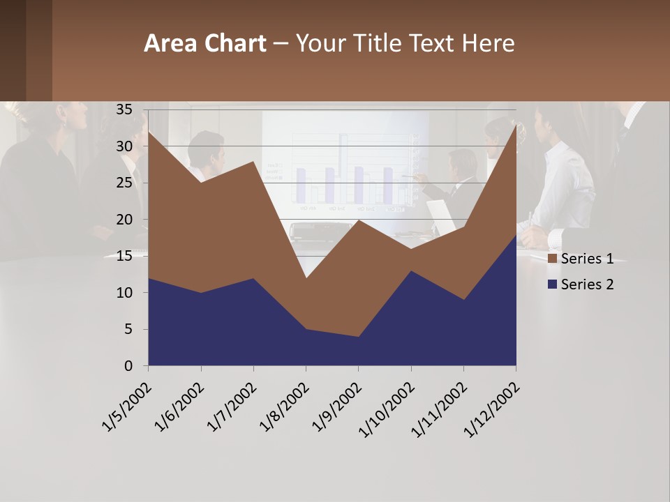 A Group Of People Sitting Around A Conference Table PowerPoint Template