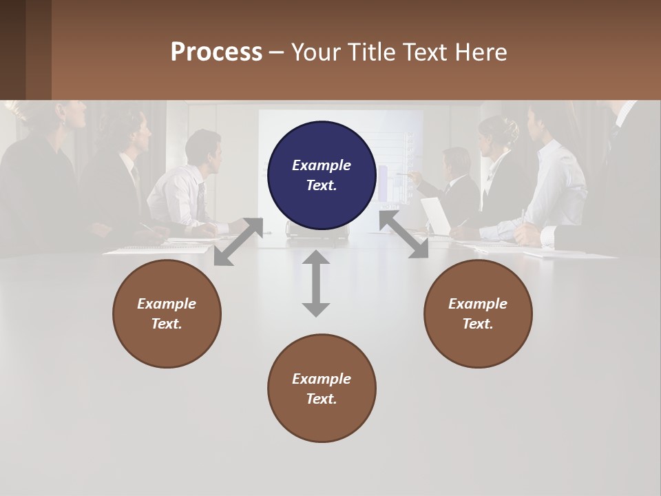 A Group Of People Sitting Around A Conference Table PowerPoint Template
