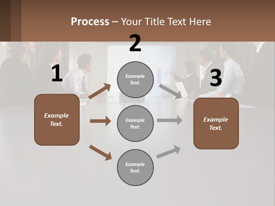 A Group Of People Sitting Around A Conference Table PowerPoint Template
