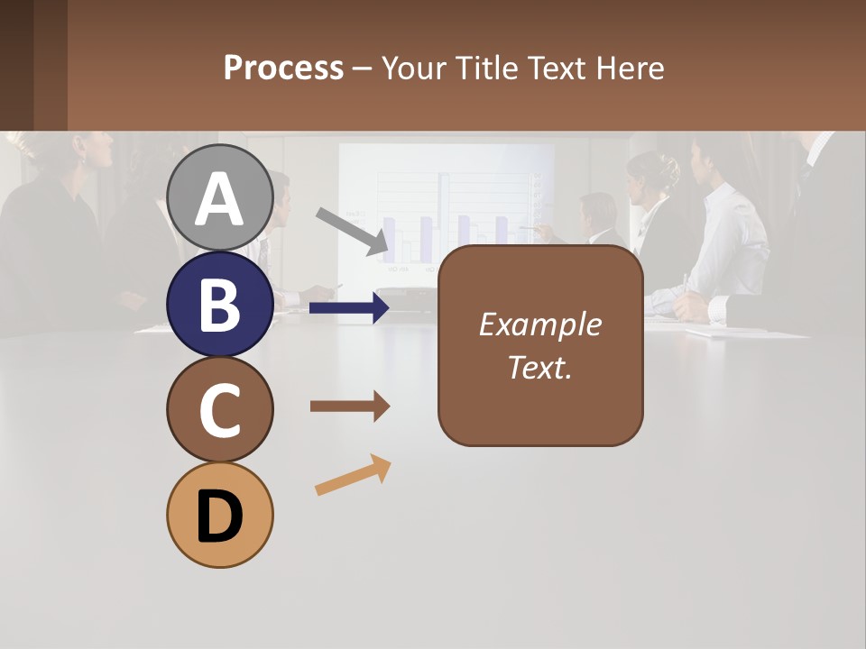 A Group Of People Sitting Around A Conference Table PowerPoint Template