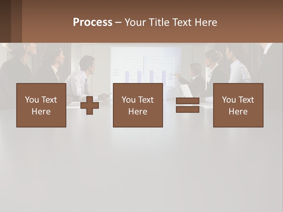 A Group Of People Sitting Around A Conference Table PowerPoint Template
