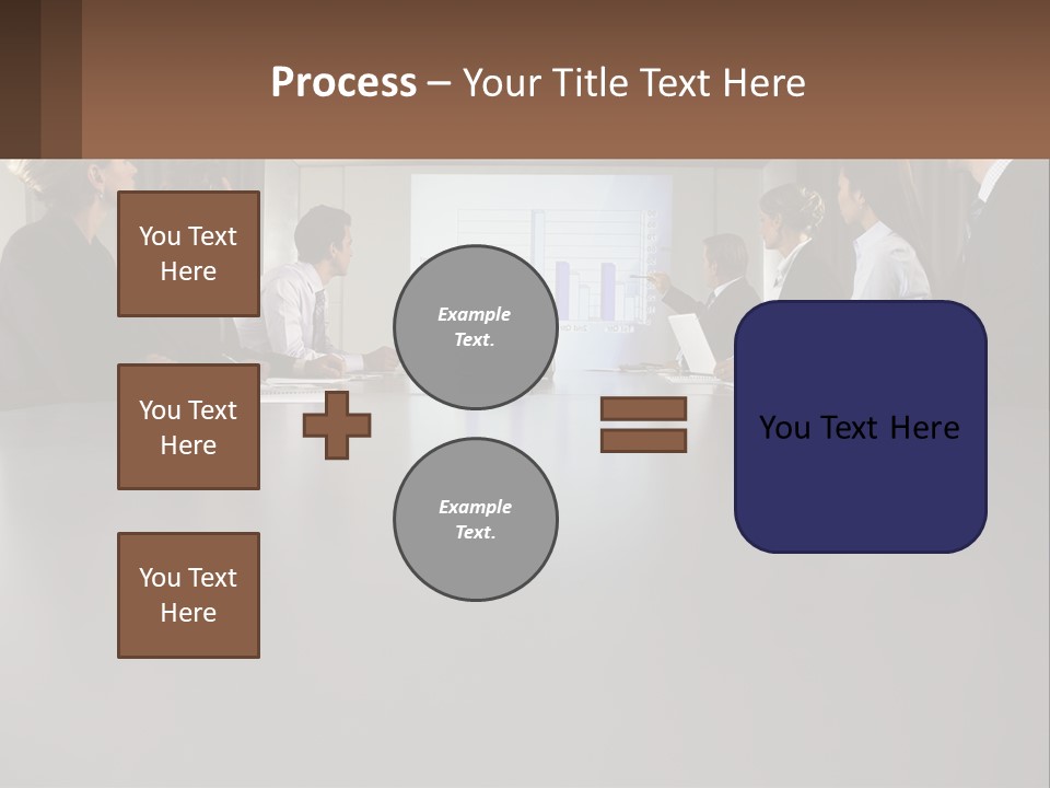 A Group Of People Sitting Around A Conference Table PowerPoint Template