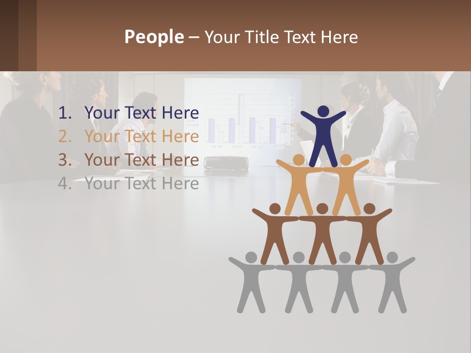 A Group Of People Sitting Around A Conference Table PowerPoint Template