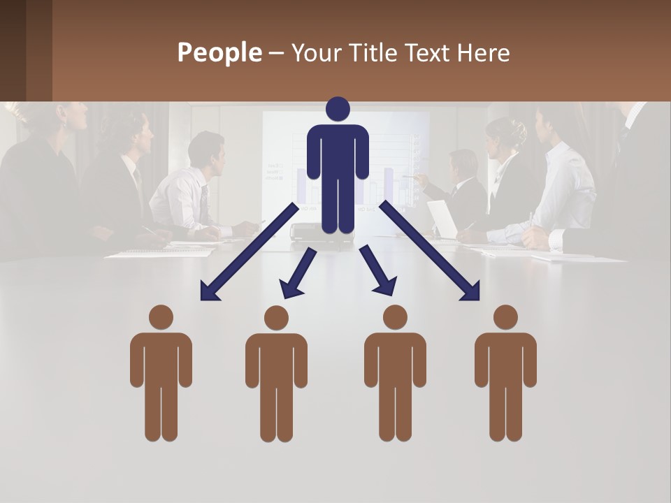 A Group Of People Sitting Around A Conference Table PowerPoint Template