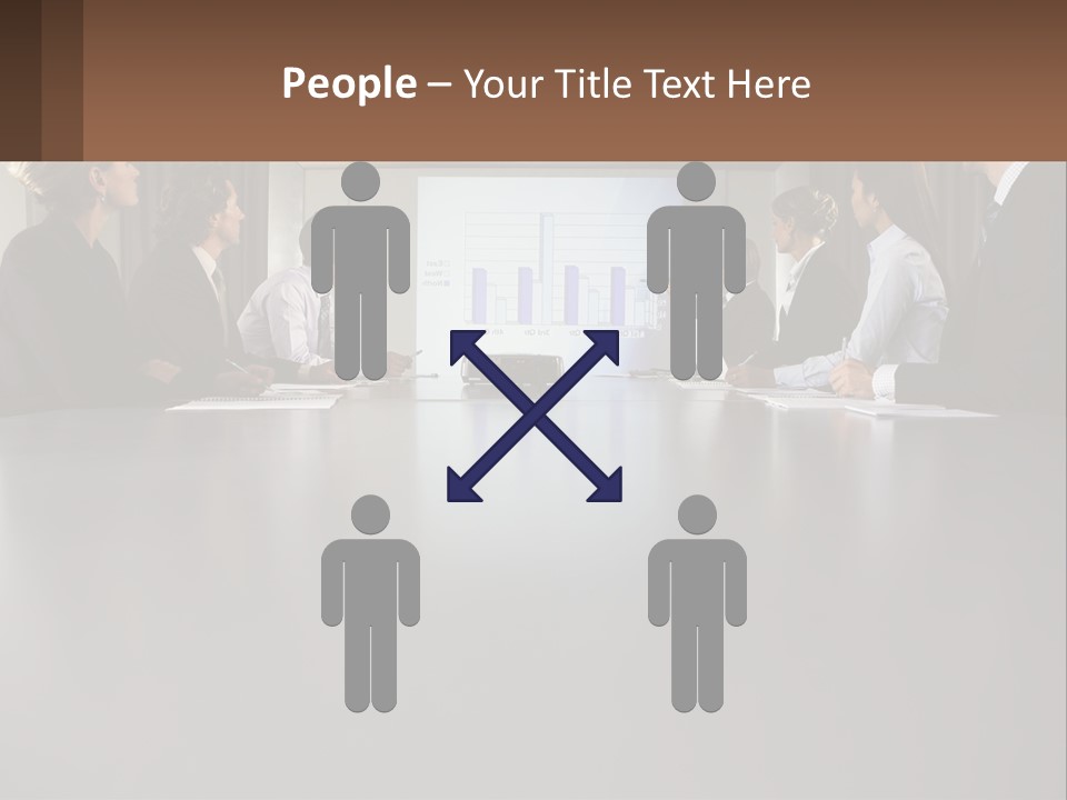 A Group Of People Sitting Around A Conference Table PowerPoint Template