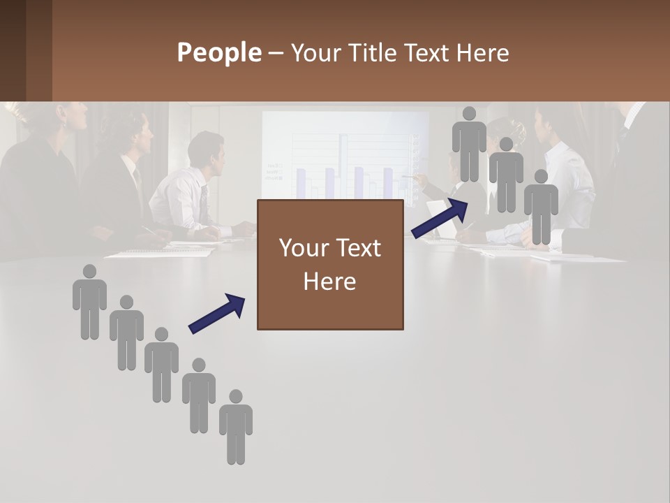 A Group Of People Sitting Around A Conference Table PowerPoint Template